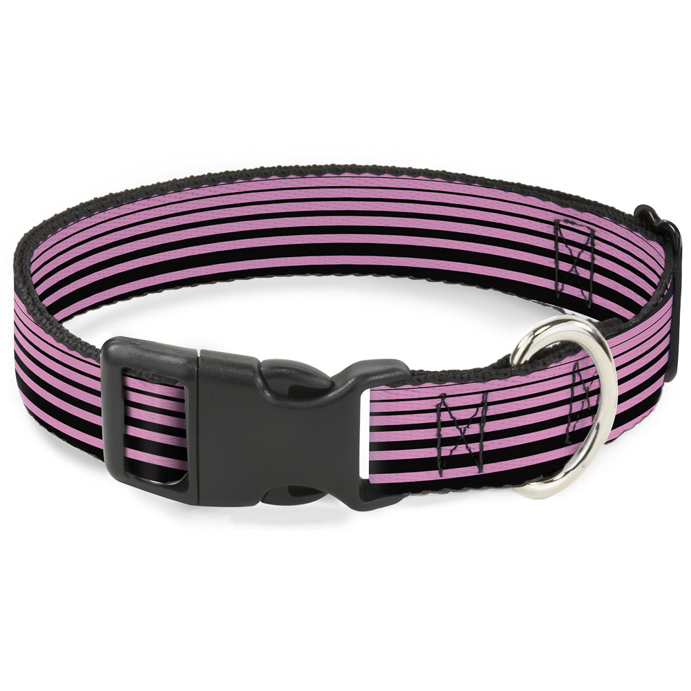 Plastic Clip Collar - Stripe Transition Black/Pink Plastic Clip Collars Buckle-Down