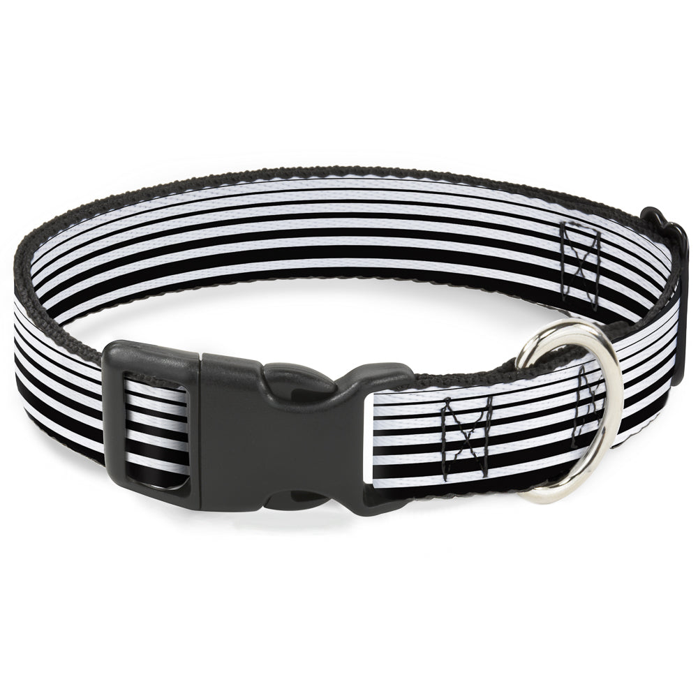 Plastic Clip Collar - Stripe Transition Black/White Plastic Clip Collars Buckle-Down