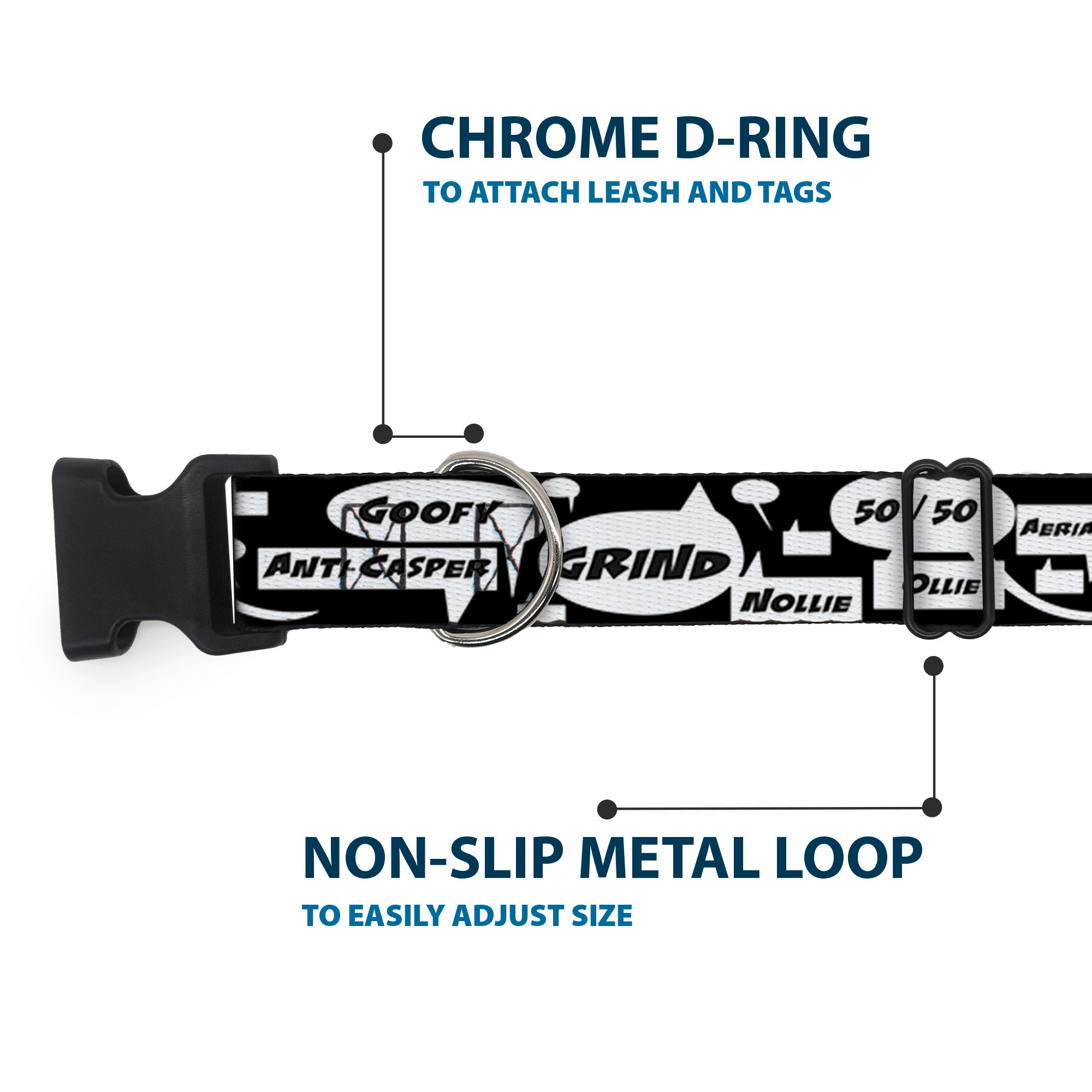 Plastic Clip Collar - Skater Bubbles Plastic Clip Collars Buckle-Down