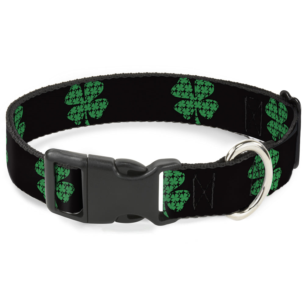 Plastic Clip Collar - St. Pat's Black/Clovers Plastic Clip Collars Buckle-Down