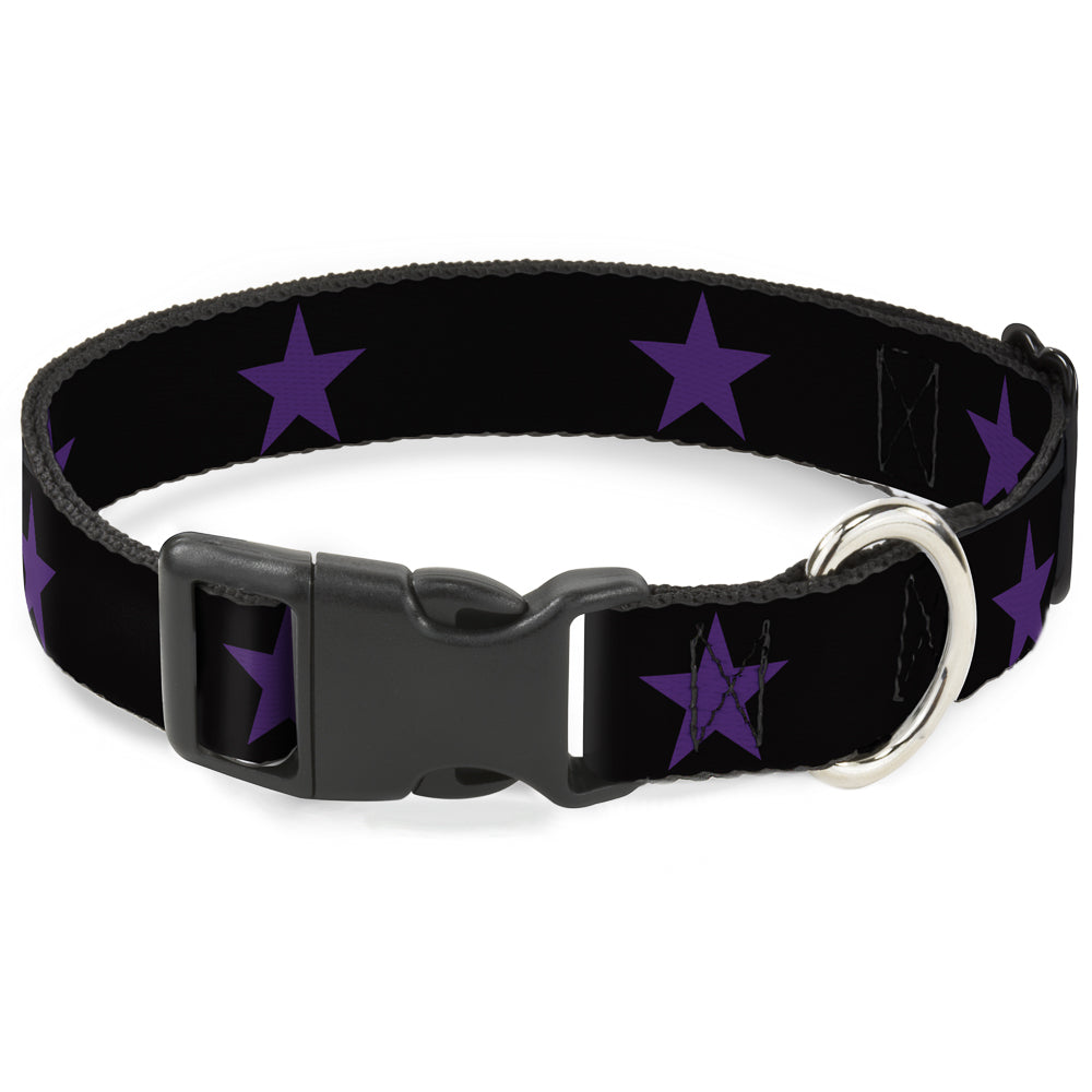 Plastic Clip Collar - Star Black/Purple Plastic Clip Collars Buckle-Down