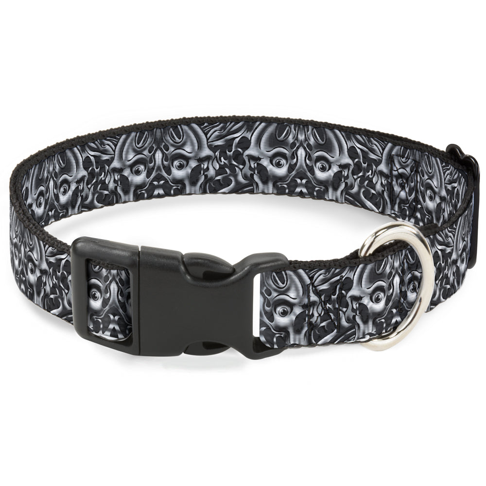 Plastic Clip Collar - Sleeve Skulls Black/Gray Plastic Clip Collars Buckle-Down