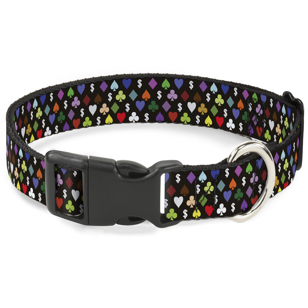 Plastic Clip Collar - Suits $$$ Black/Multi Color Plastic Clip Collars Buckle-Down