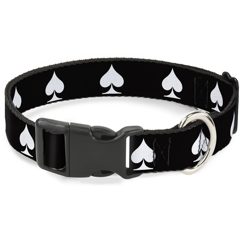 Plastic Clip Collar - Spade Black/White Plastic Clip Collars Buckle-Down