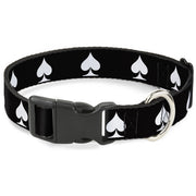 Plastic Clip Collar - Spade Black/White Plastic Clip Collars Buckle-Down