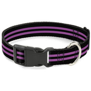 Plastic Clip Collar - Stripe Black/Pink Plastic Clip Collars Buckle-Down