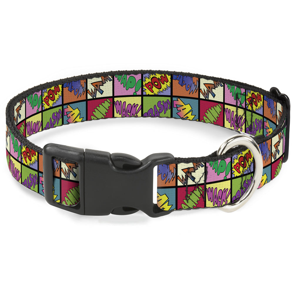 Plastic Clip Collar - Sound Effect Checkers Multi Color Plastic Clip Collars Buckle-Down