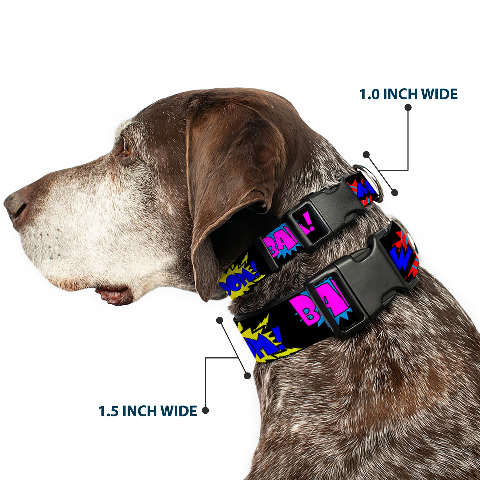 Plastic Clip Collar - Sound Effects Black/Multi Color Plastic Clip Collars Buckle-Down