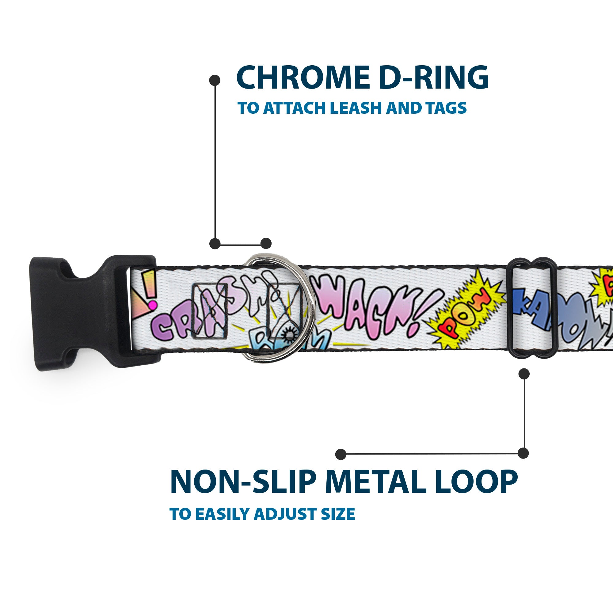 Plastic Clip Collar - Sound Effects White/Pastel Plastic Clip Collars Buckle-Down