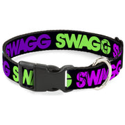 Plastic Clip Collar - SWAGG Black/Hot Pink/Turquoise/Purple/Neon Green Plastic Clip Collars Buckle-Down