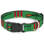 Buckle-Down Plastic Buckle Dog Collar - Shotgun & Shells Green Plastic Clip Collars Buckle-Down