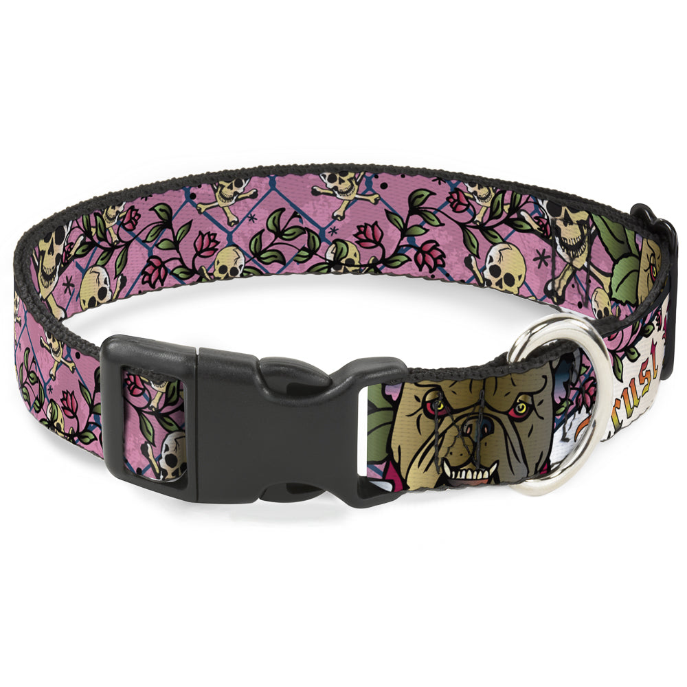 Plastic Clip Collar - Trust No One Pink Plastic Clip Collars Buckle-Down