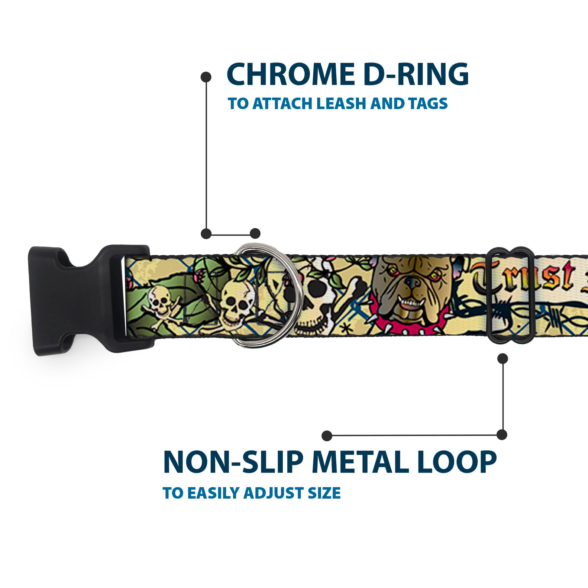 Plastic Clip Collar - Trust No One Tan Plastic Clip Collars Buckle-Down