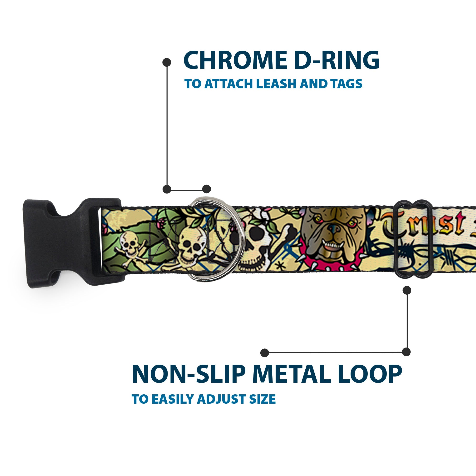 Plastic Clip Collar - Trust No One Tan Plastic Clip Collars Buckle-Down