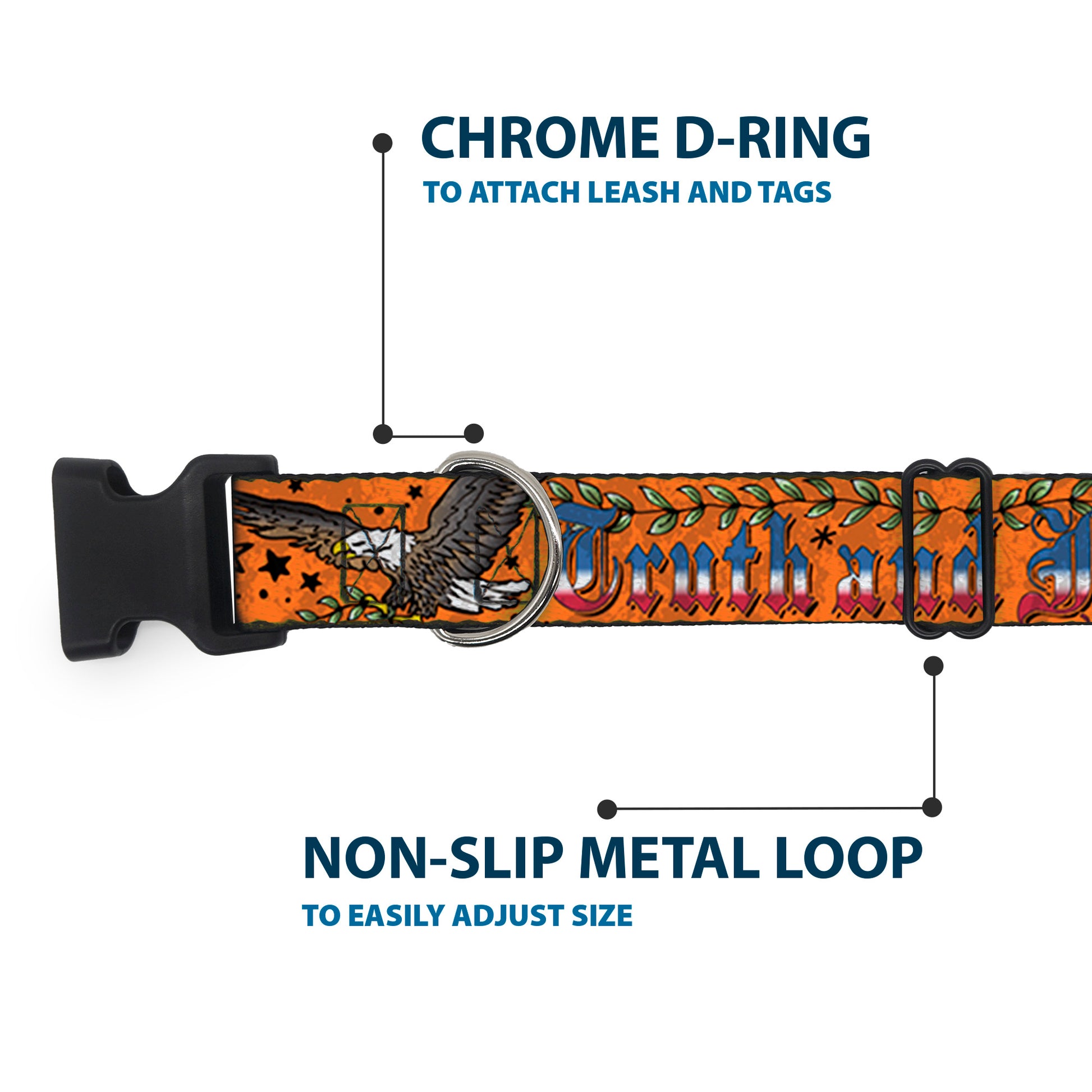 Plastic Clip Collar - Truth and Justice Orange Plastic Clip Collars Buckle-Down