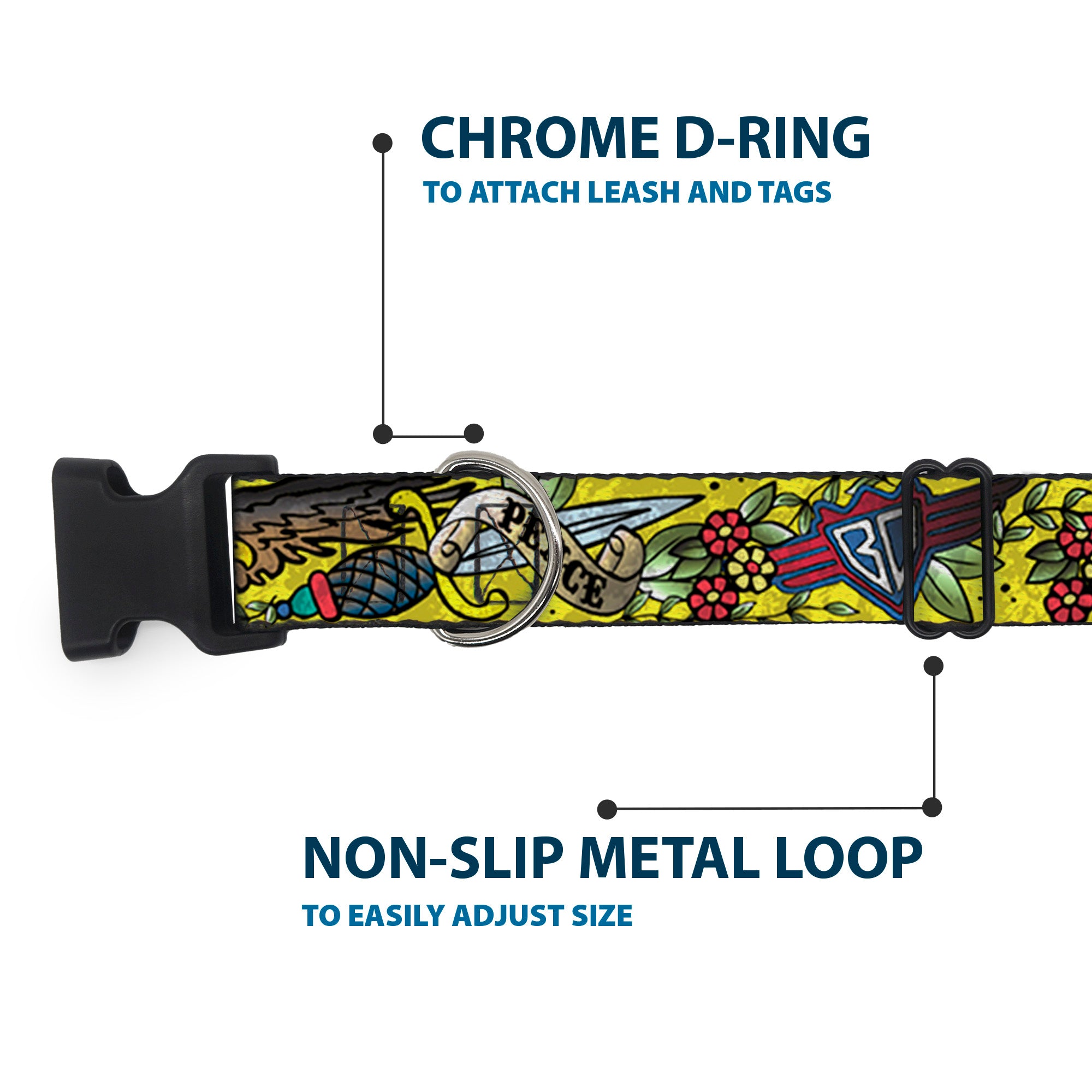 Plastic Clip Collar - Truth and Justice Yellow Plastic Clip Collars Buckle-Down