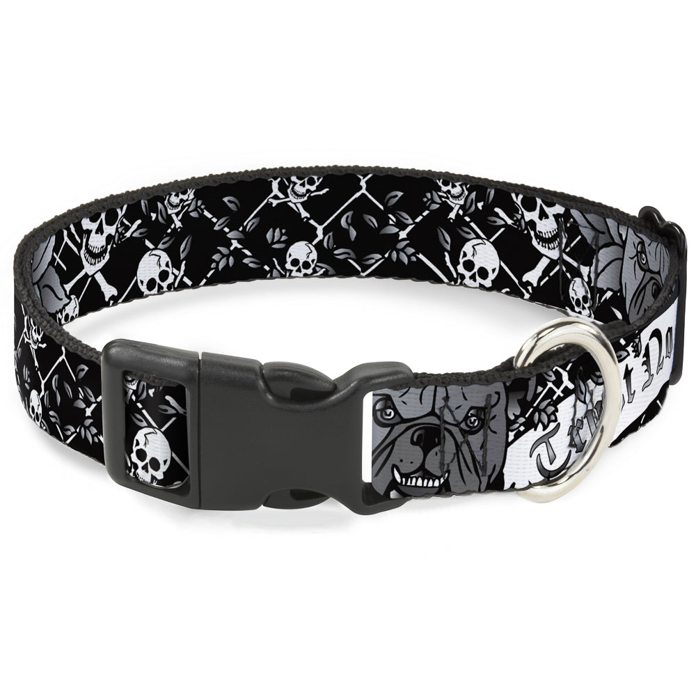 Plastic Clip Collar - Trust No One Black/White Plastic Clip Collars Buckle-Down