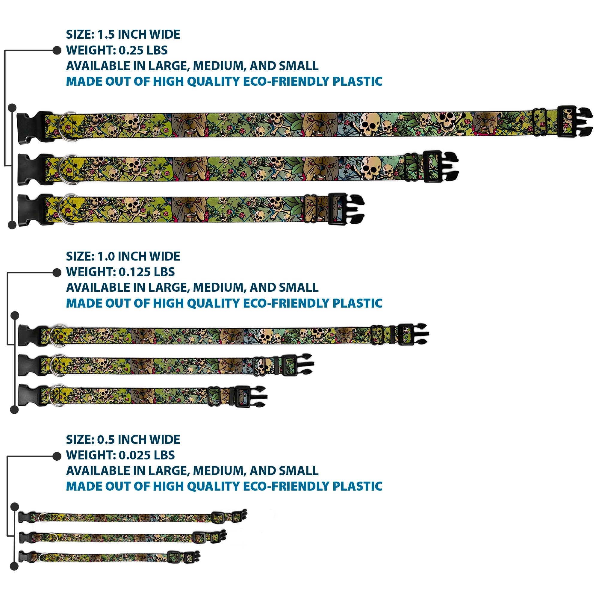 Plastic Clip Collar - Trust No One CLOSE-UP Yellow/Green/Blue-S Plastic Clip Collars Buckle-Down