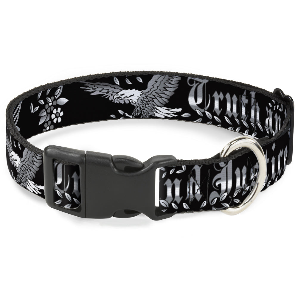 Plastic Clip Collar - Truth and Justice Black/White Plastic Clip Collars Buckle-Down