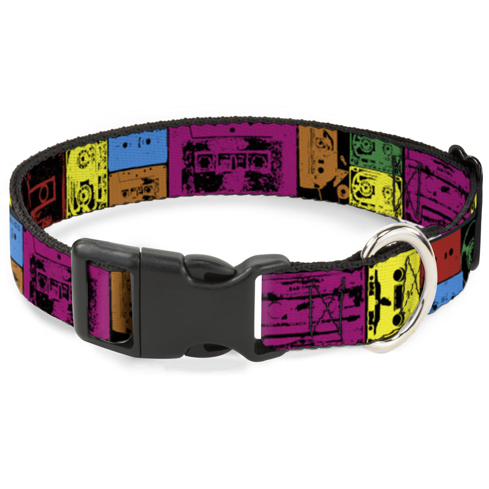 Plastic Clip Collar - Tapes Multi Neon Plastic Clip Collars Buckle-Down