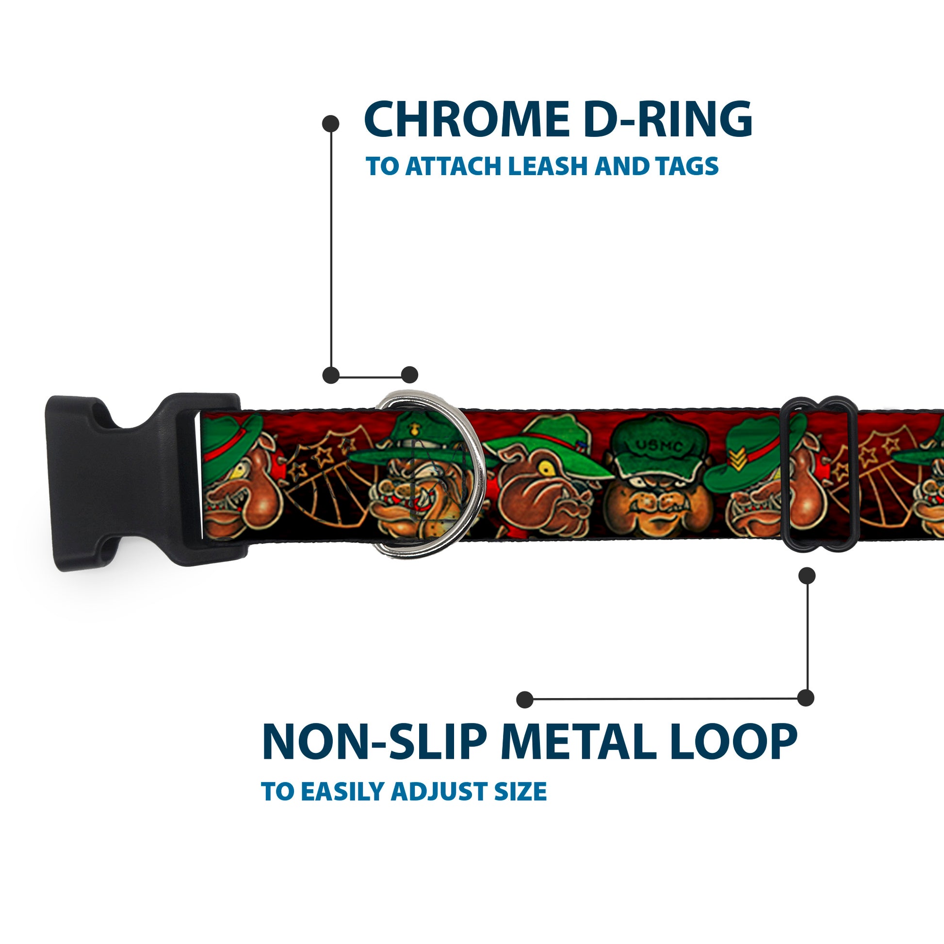 Plastic Clip Collar - TJ-Bulldog Plastic Clip Collars Tattoo Johnny