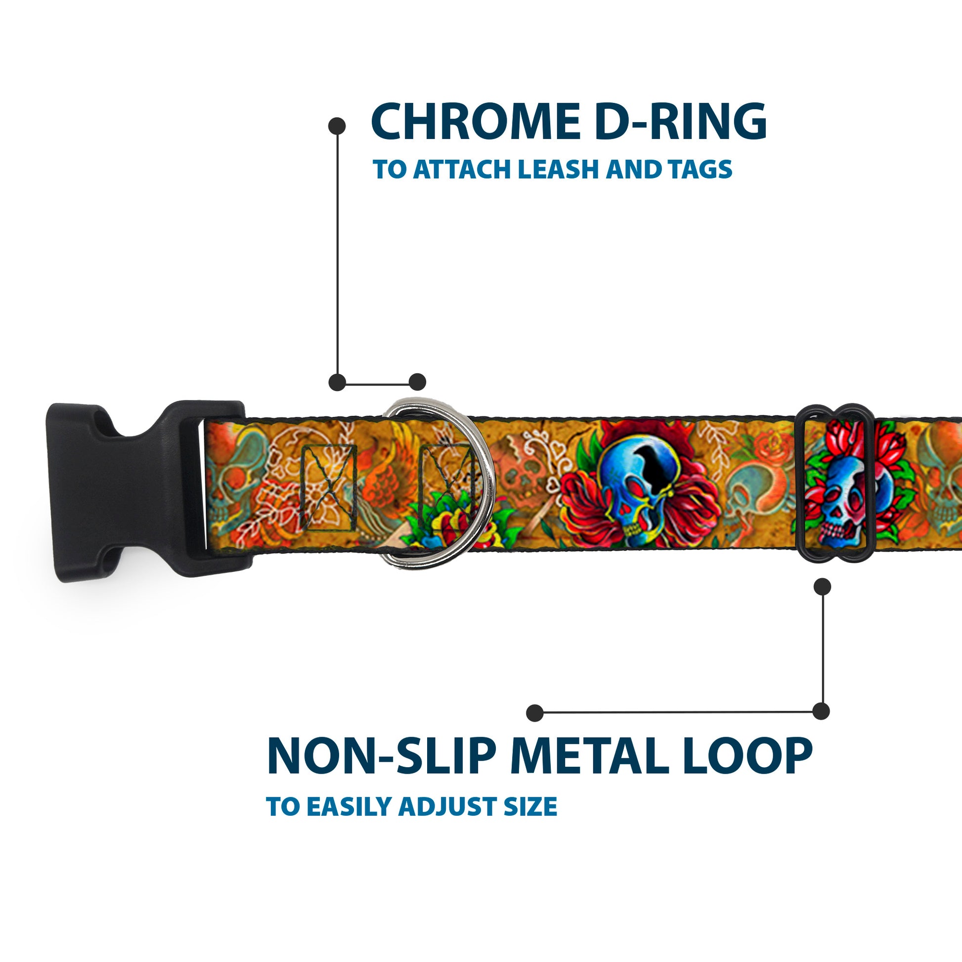 Plastic Clip Collar - TJ-Candles & Skulls Plastic Clip Collars Tattoo Johnny