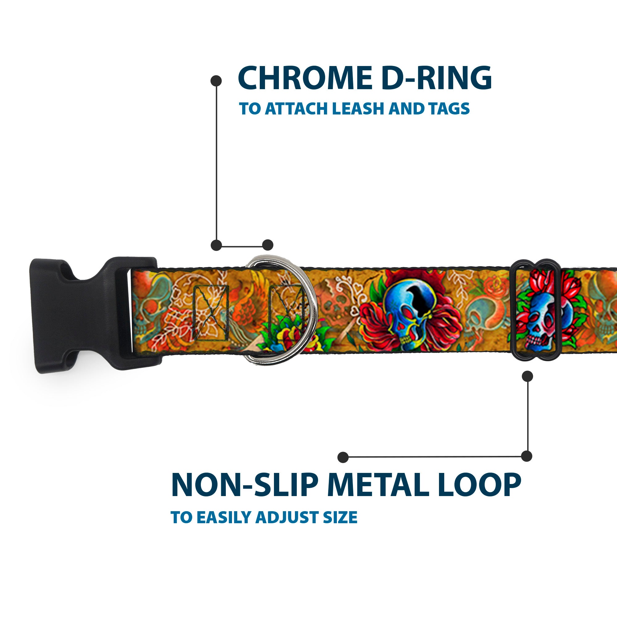 Plastic Clip Collar - TJ-Candles & Skulls Plastic Clip Collars Tattoo Johnny