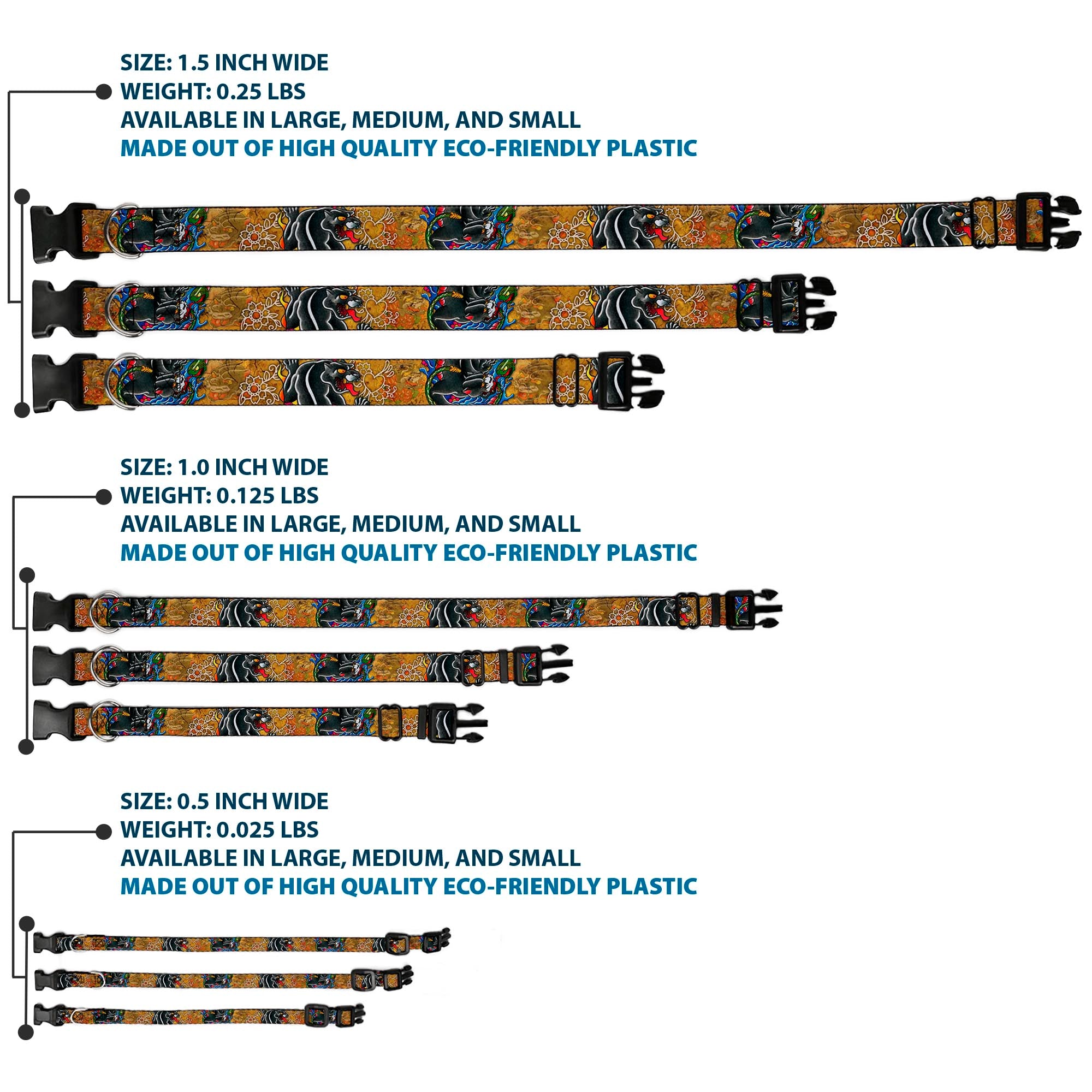 Plastic Clip Collar - TJ-Panther Plastic Clip Collars Tattoo Johnny