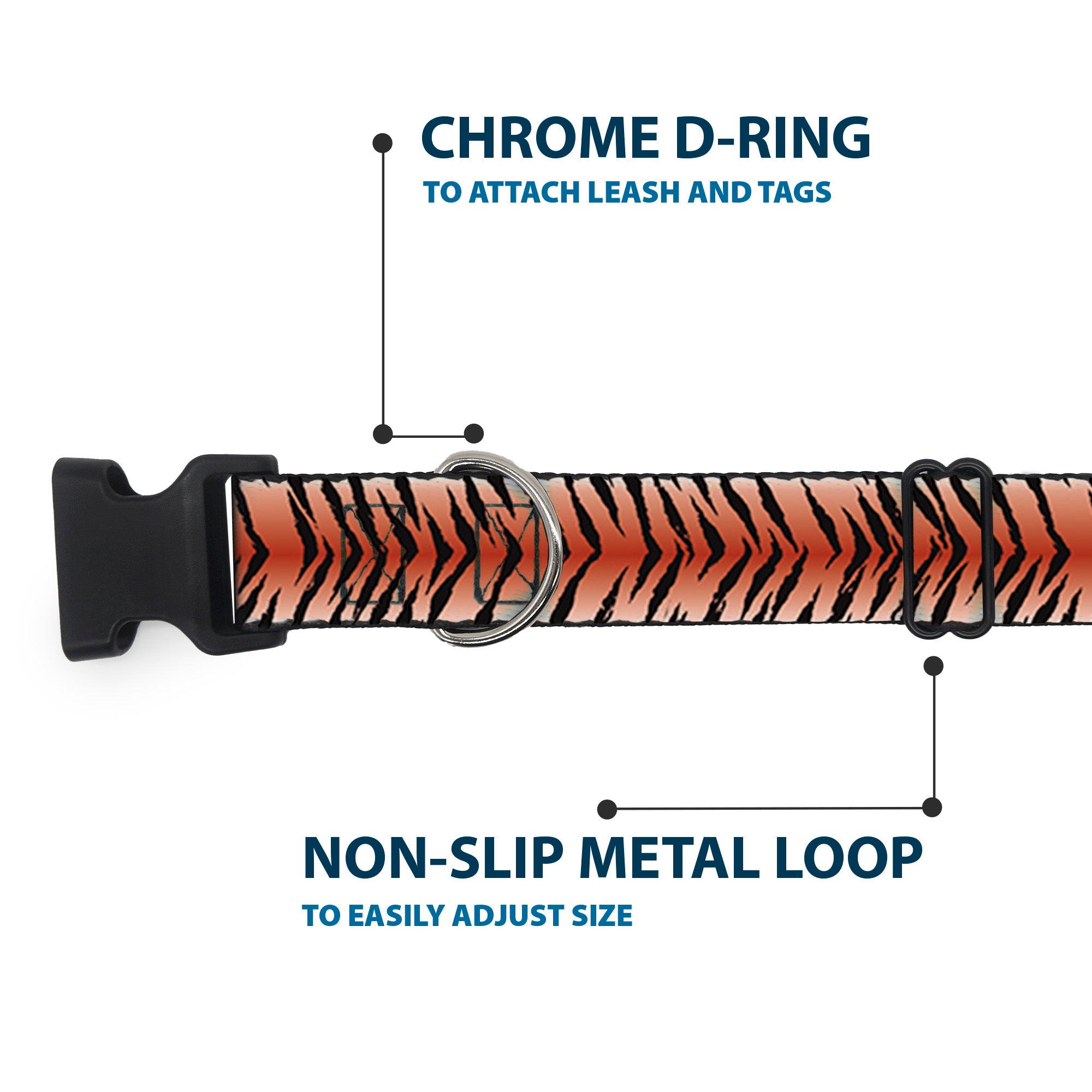 Plastic Clip Collar - Tiger Plastic Clip Collars Buckle-Down
