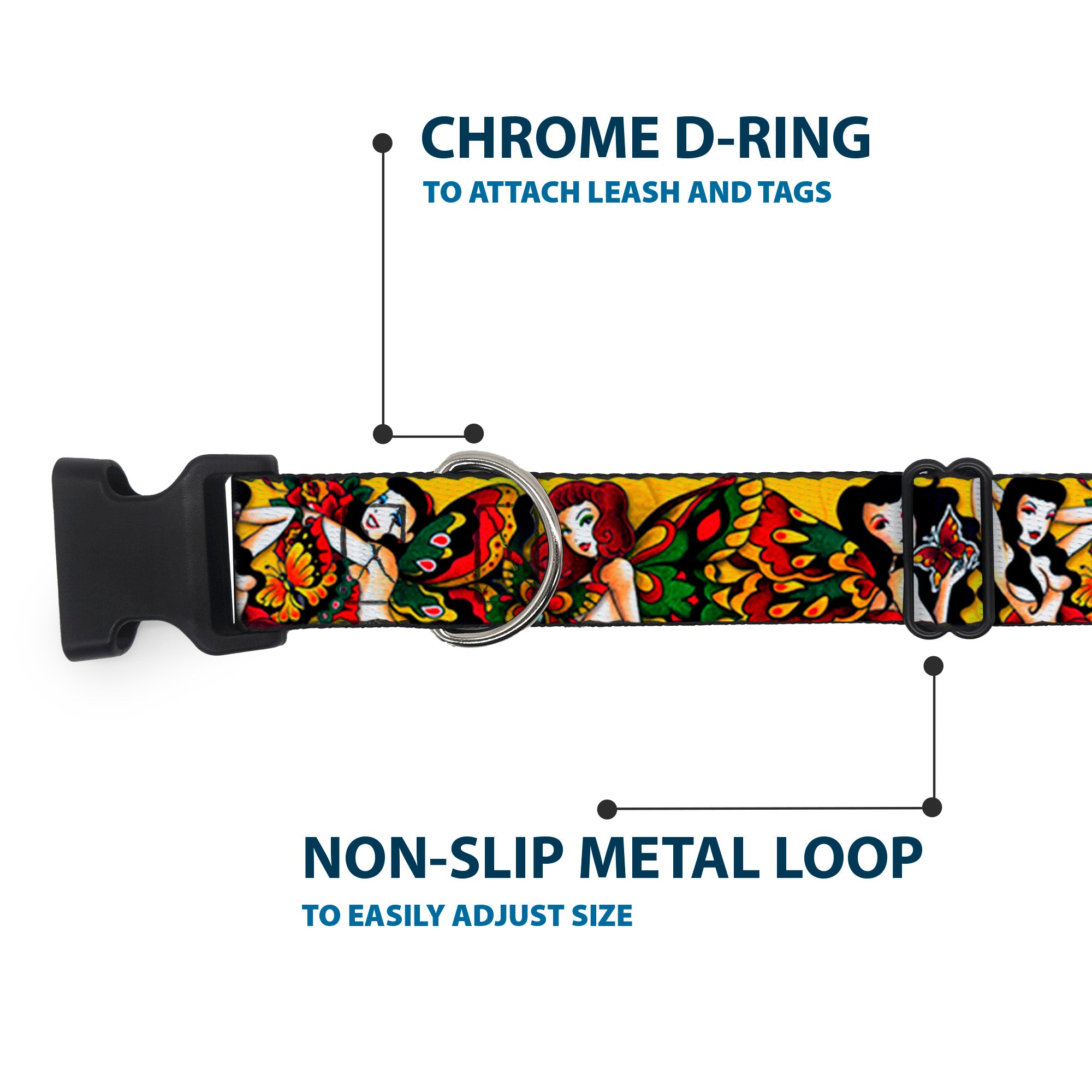 Plastic Clip Collar - TJ-Butterfly Girl Plastic Clip Collars Tattoo Johnny