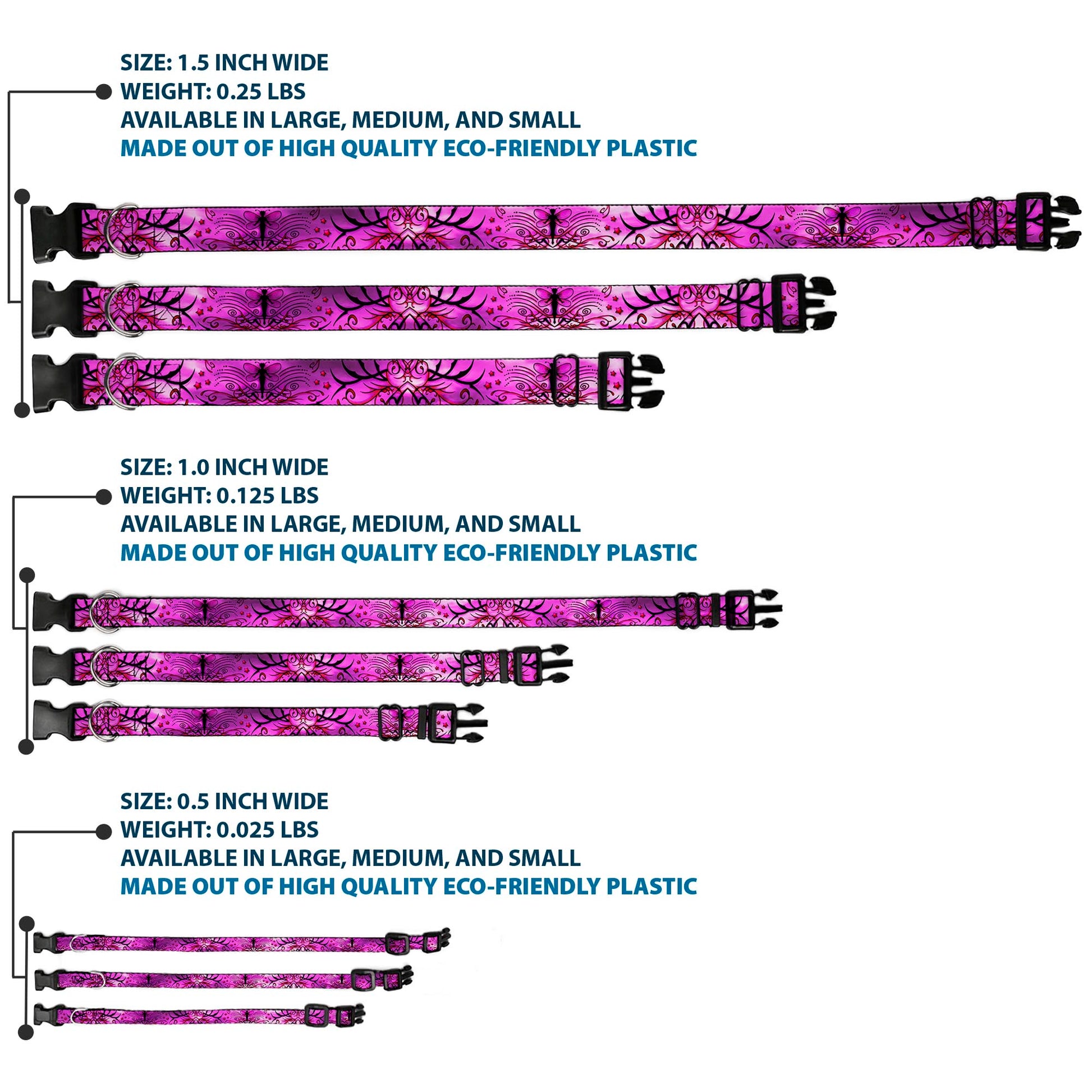 Plastic Clip Collar - TJ-Fairy Pink Swirl Plastic Clip Collars Tattoo Johnny