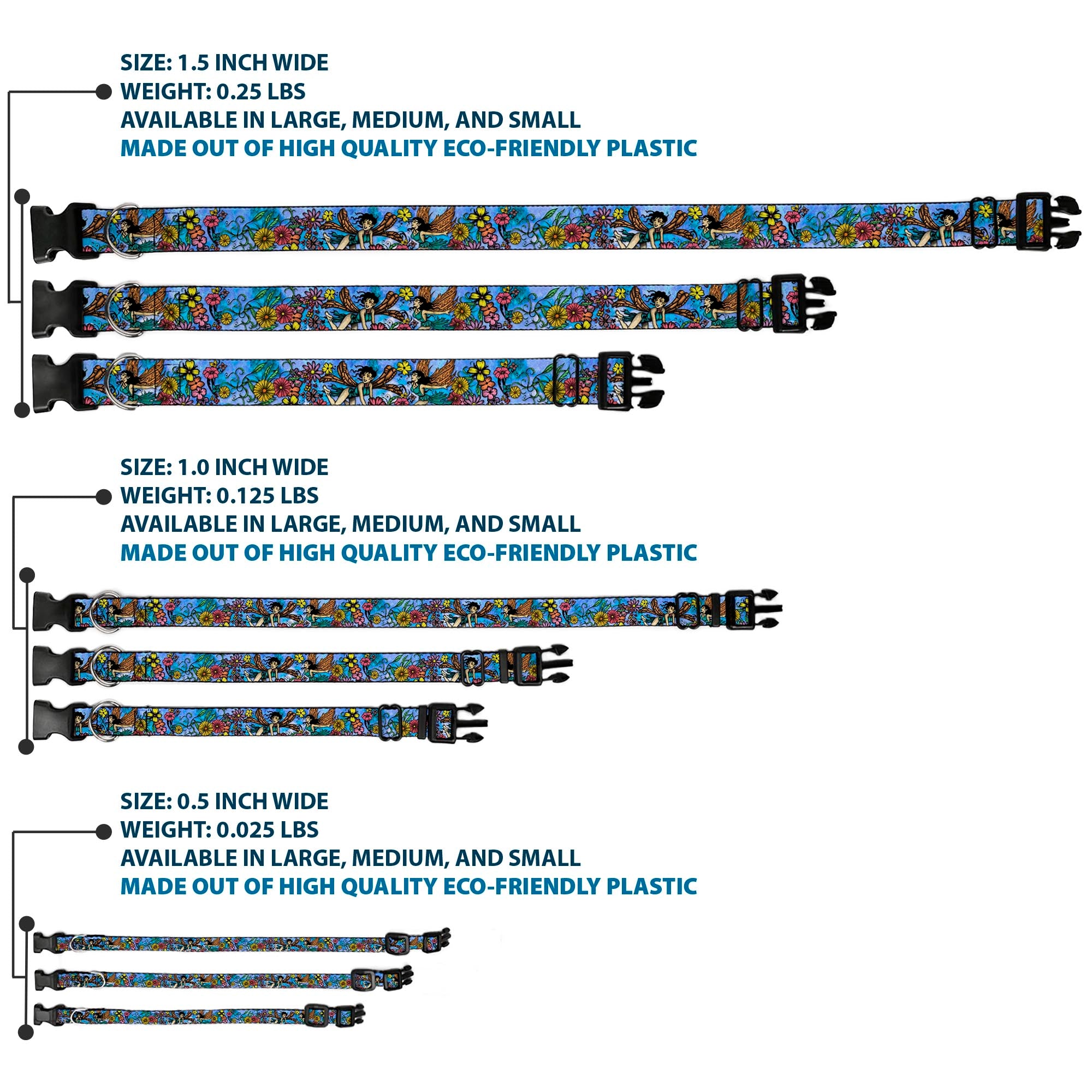 Plastic Clip Collar - TJ-Flower Fairy Plastic Clip Collars Tattoo Johnny