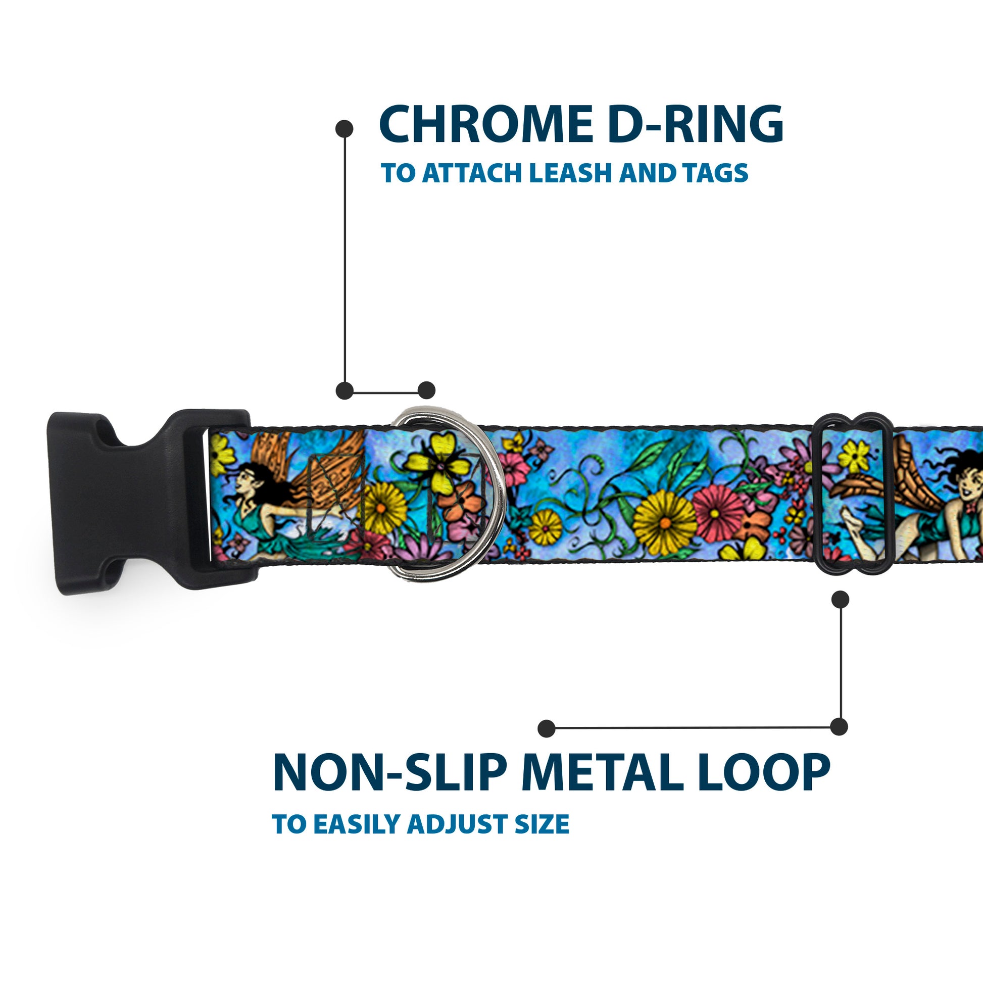 Plastic Clip Collar - TJ-Flower Fairy Plastic Clip Collars Tattoo Johnny