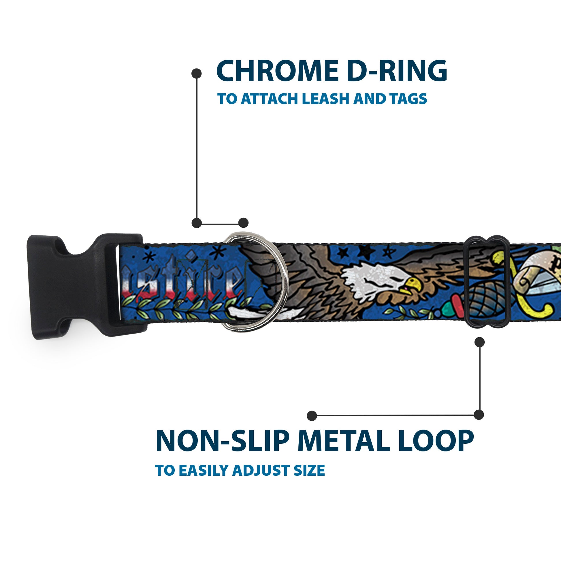 Plastic Clip Collar - Truth and Justice Blue Plastic Clip Collars Buckle-Down