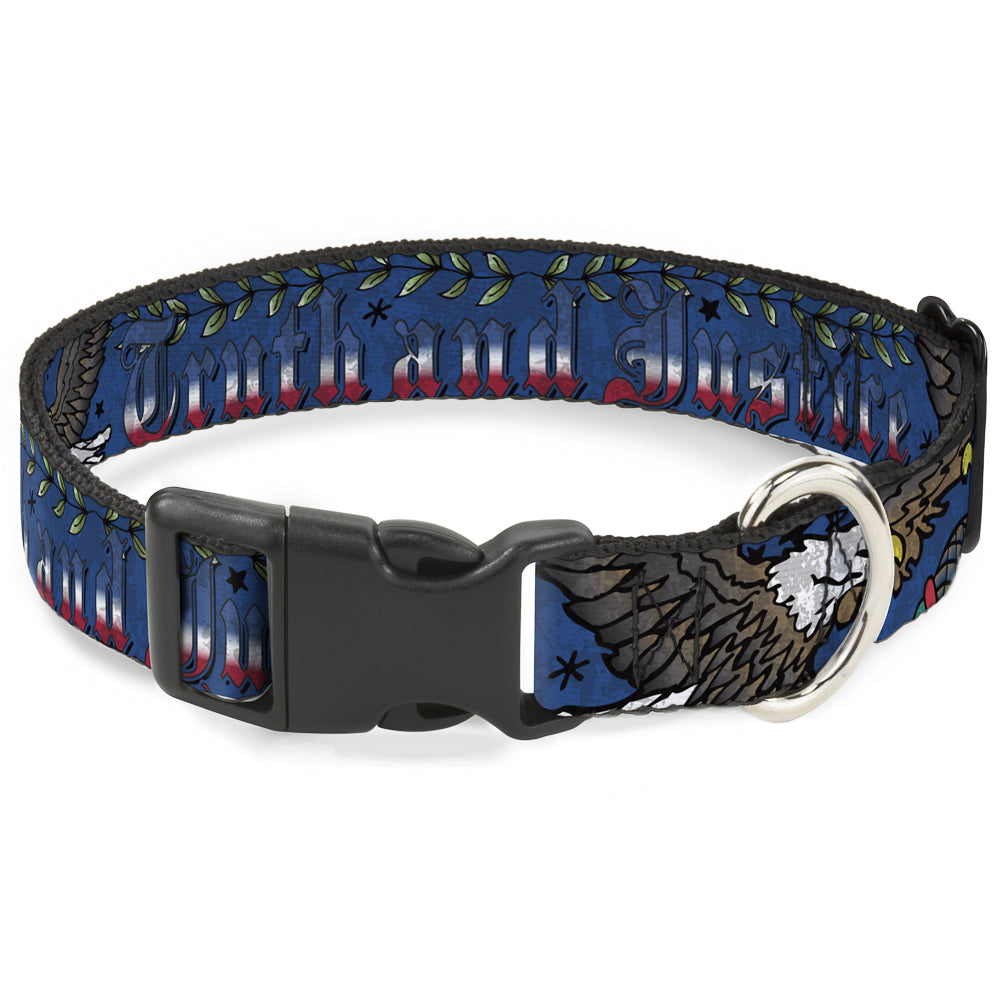 Plastic Clip Collar - Truth and Justice Blue Plastic Clip Collars Buckle-Down