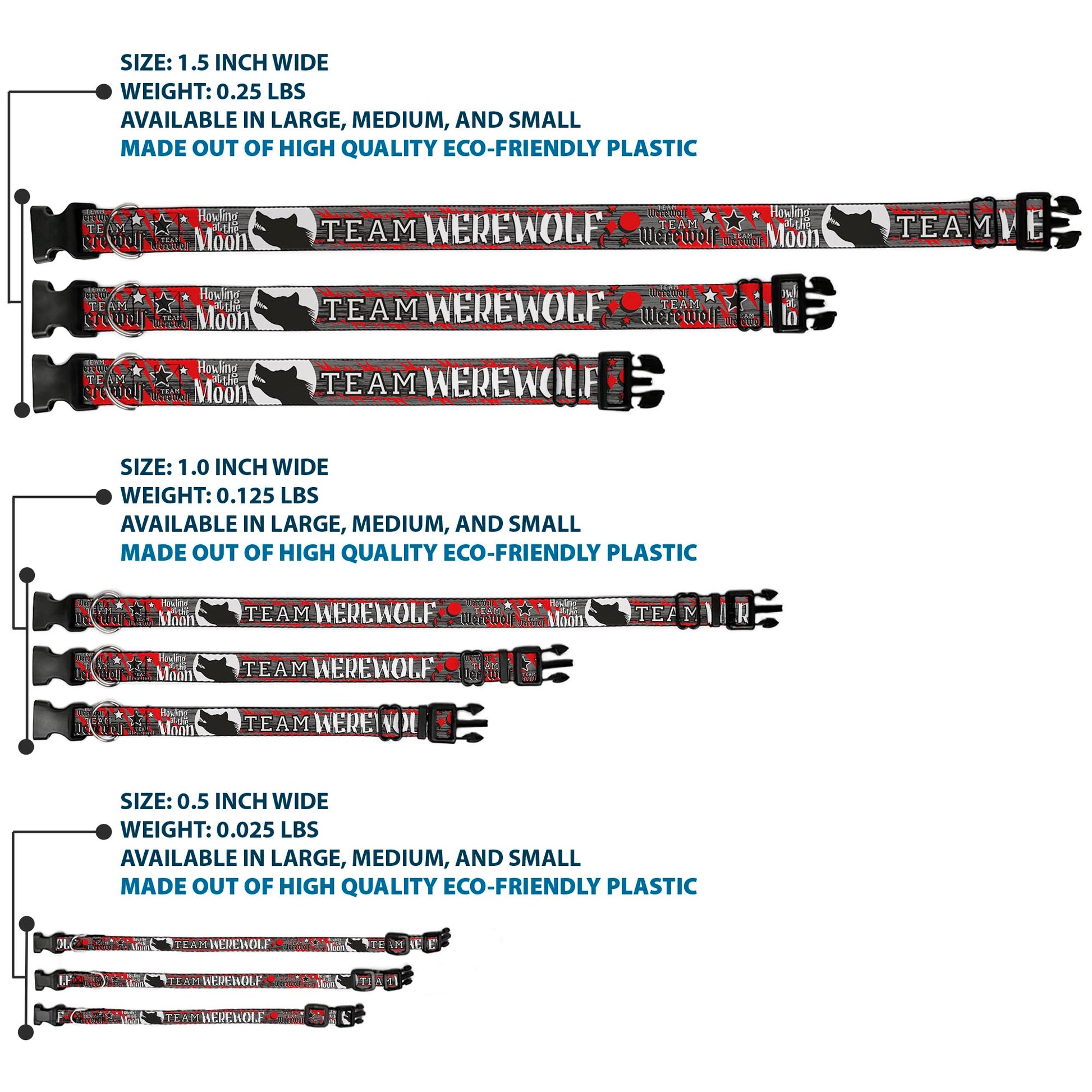 Plastic Clip Collar - Team Werewolf Plastic Clip Collars Buckle-Down