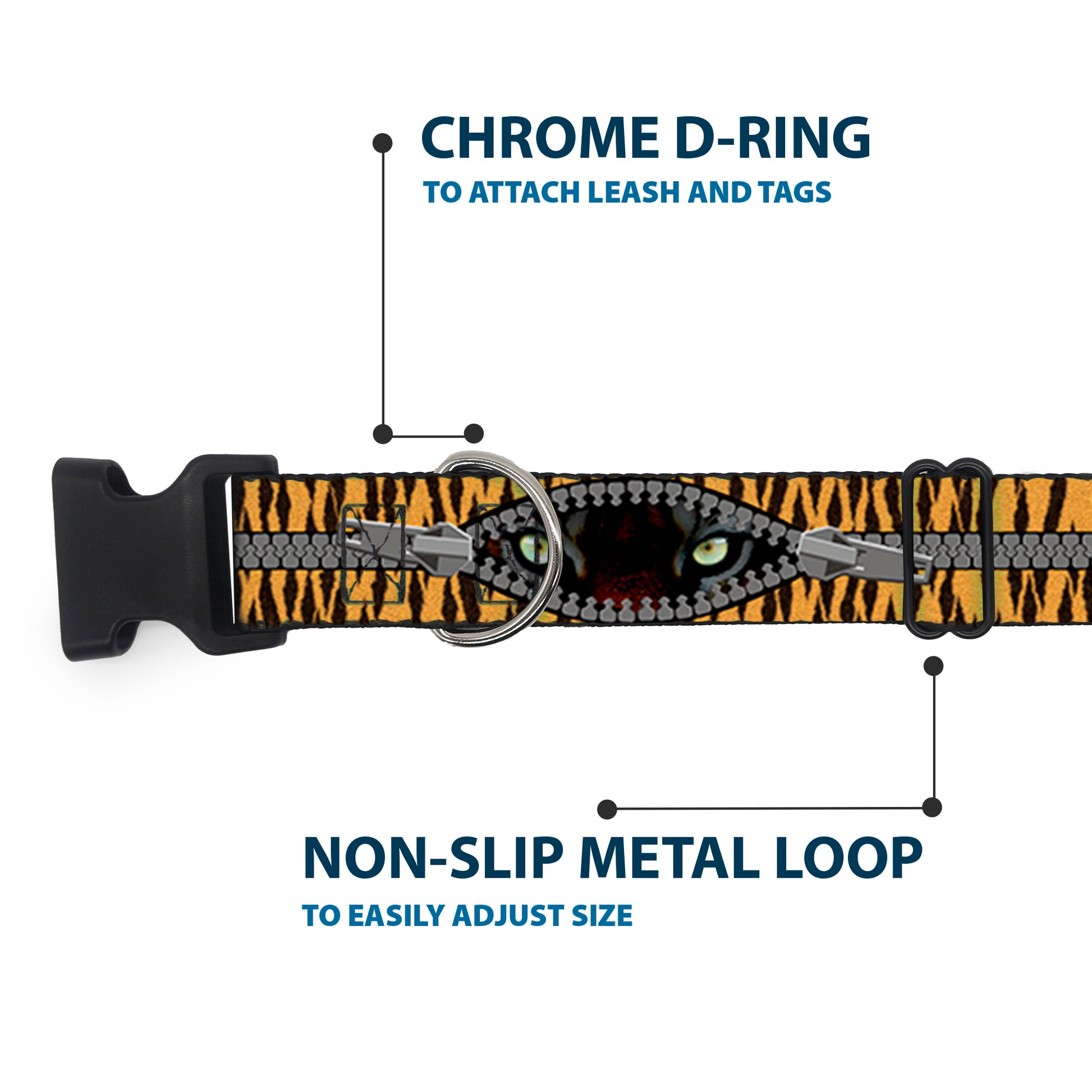 Plastic Clip Collar - Tiger Eyes Plastic Clip Collars Buckle-Down