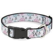 Plastic Clip Collar - Bird Tapestry White/Gray/Turquoise/Pink Plastic Clip Collars Buckle-Down