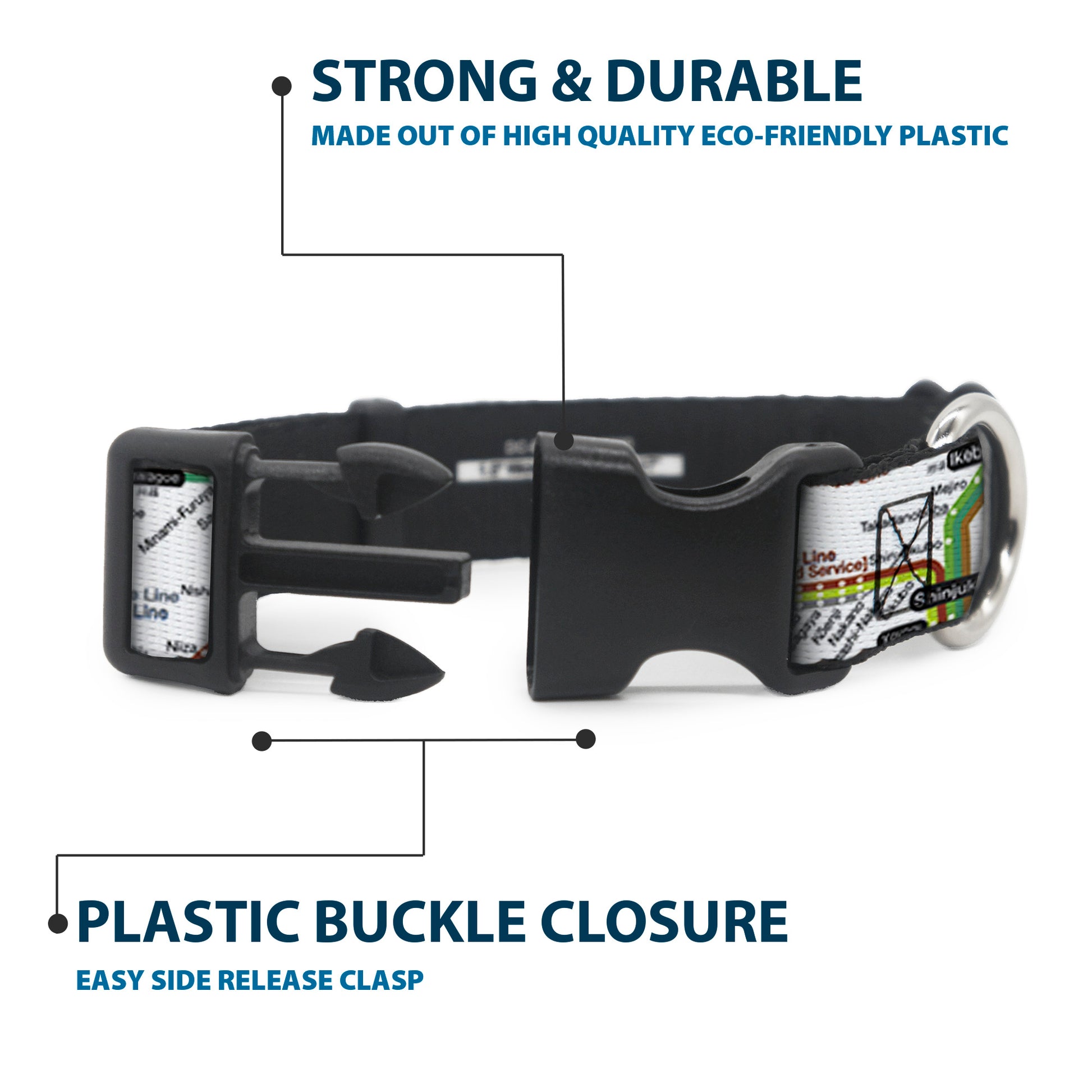 Plastic Clip Collar - Tokyo Subway Plastic Clip Collars Buckle-Down