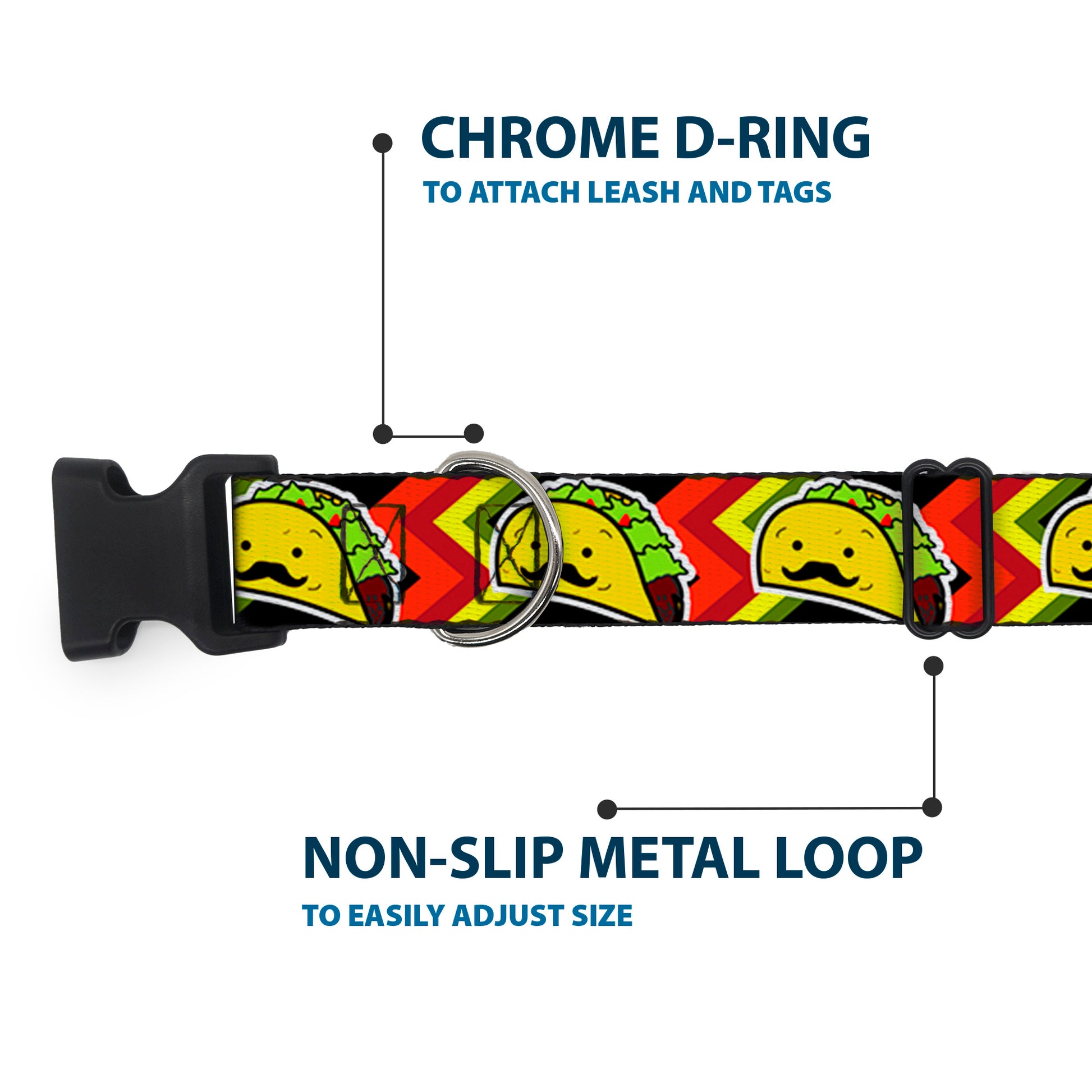 Plastic Clip Collar - Taco Man Plastic Clip Collars Buckle-Down