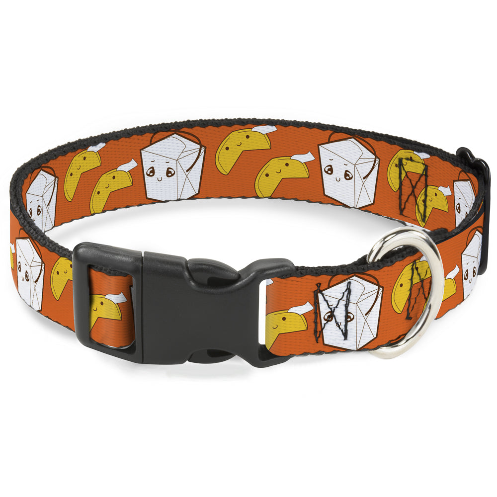 Plastic Clip Collar - Take Out/Fortune Cookies Orange Plastic Clip Collars Buckle-Down