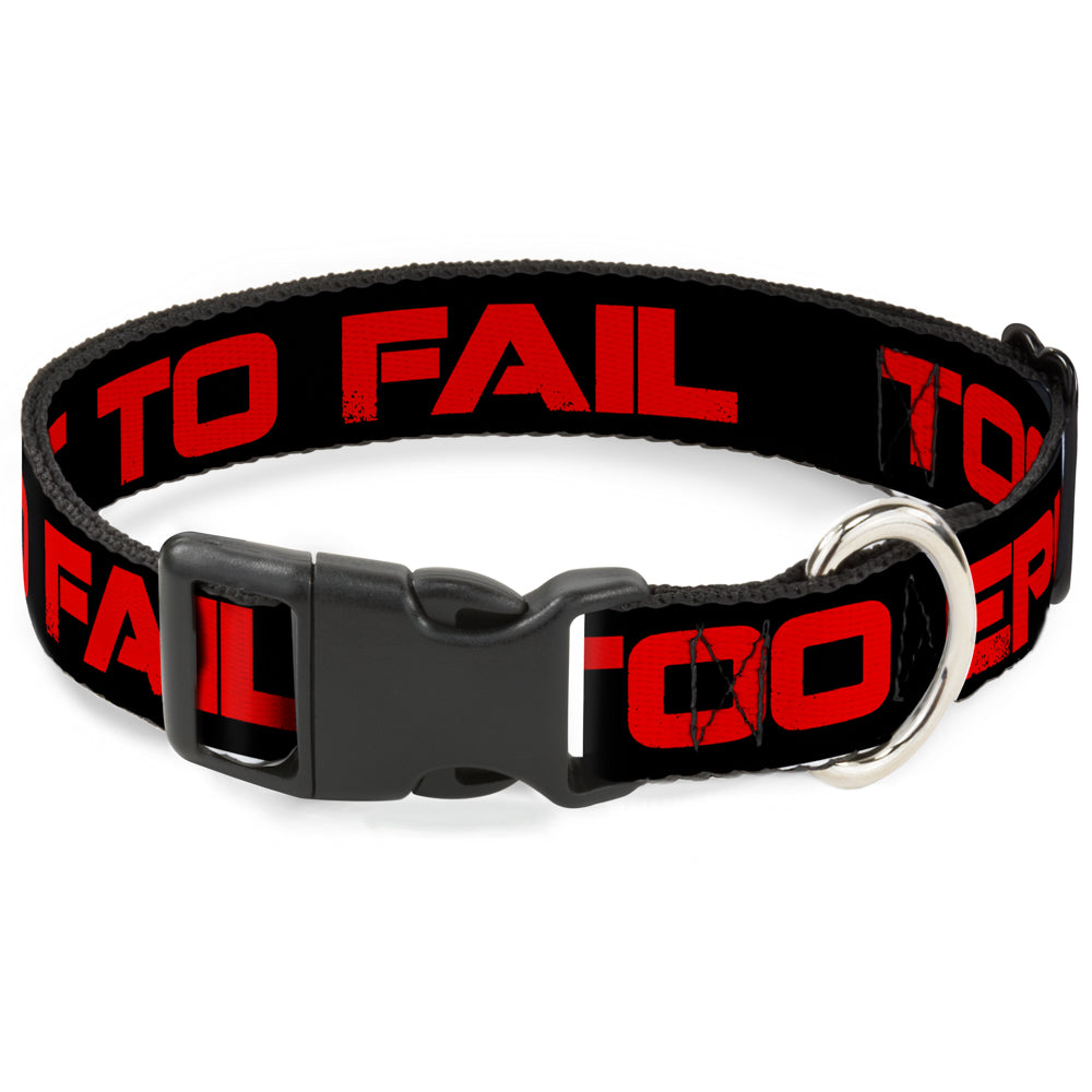 Plastic Clip Collar - TOO EPIC TO FAIL Weathered Black/Red Plastic Clip Collars Buckle-Down