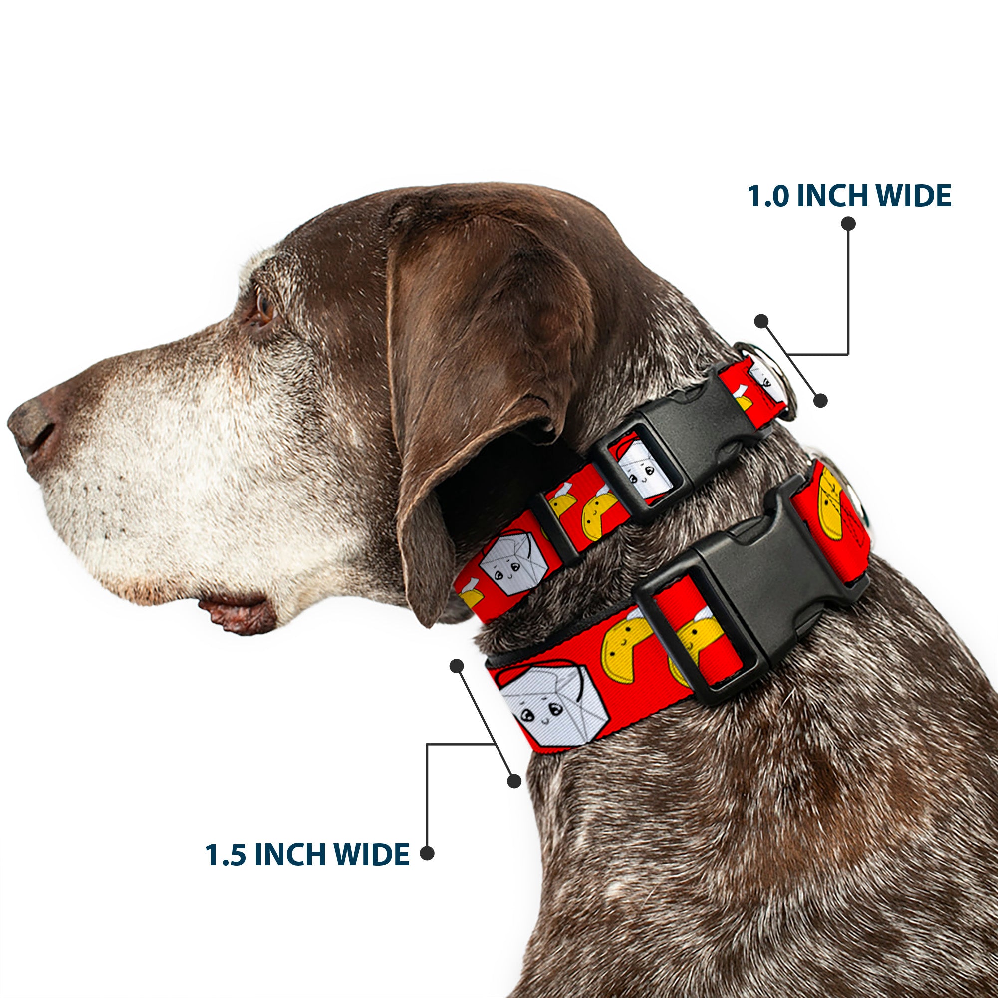 Plastic Clip Collar - Take Out/Fortune Cookies Red Plastic Clip Collars Buckle-Down