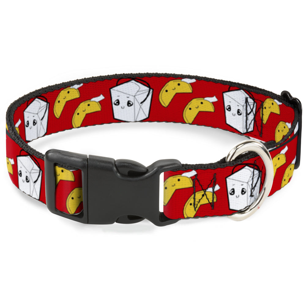 Plastic Clip Collar - Take Out/Fortune Cookies Red Plastic Clip Collars Buckle-Down