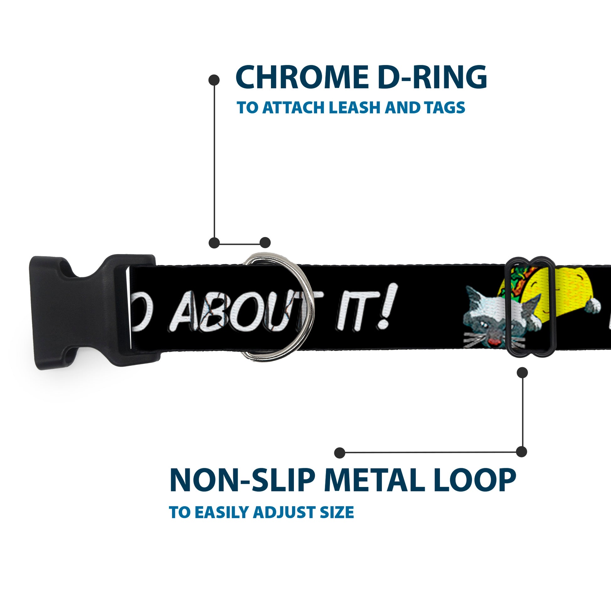 Plastic Clip Collar - Taco Cat I DON'T WANT TO TACO 'BOUT IT Plastic Clip Collars Buckle-Down