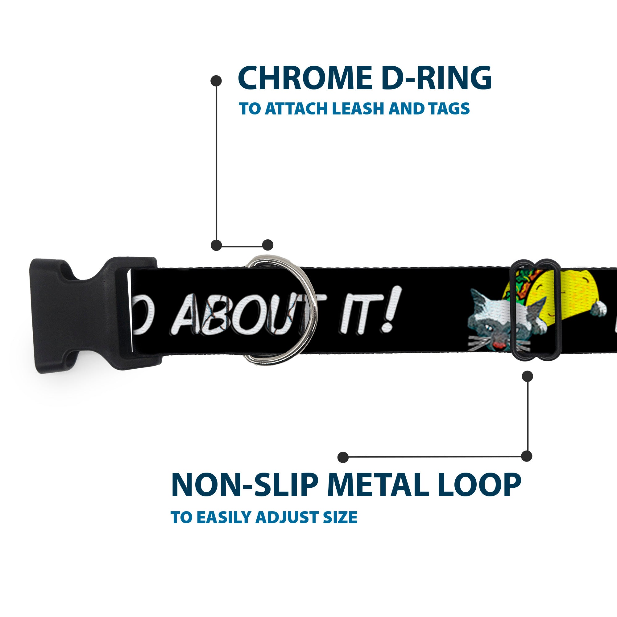 Plastic Clip Collar - Taco Cat I DON'T WANT TO TACO 'BOUT IT Plastic Clip Collars Buckle-Down