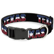 Plastic Clip Collar - TEXAS w/Star Black/White/Blue/Red Plastic Clip Collars Buckle-Down