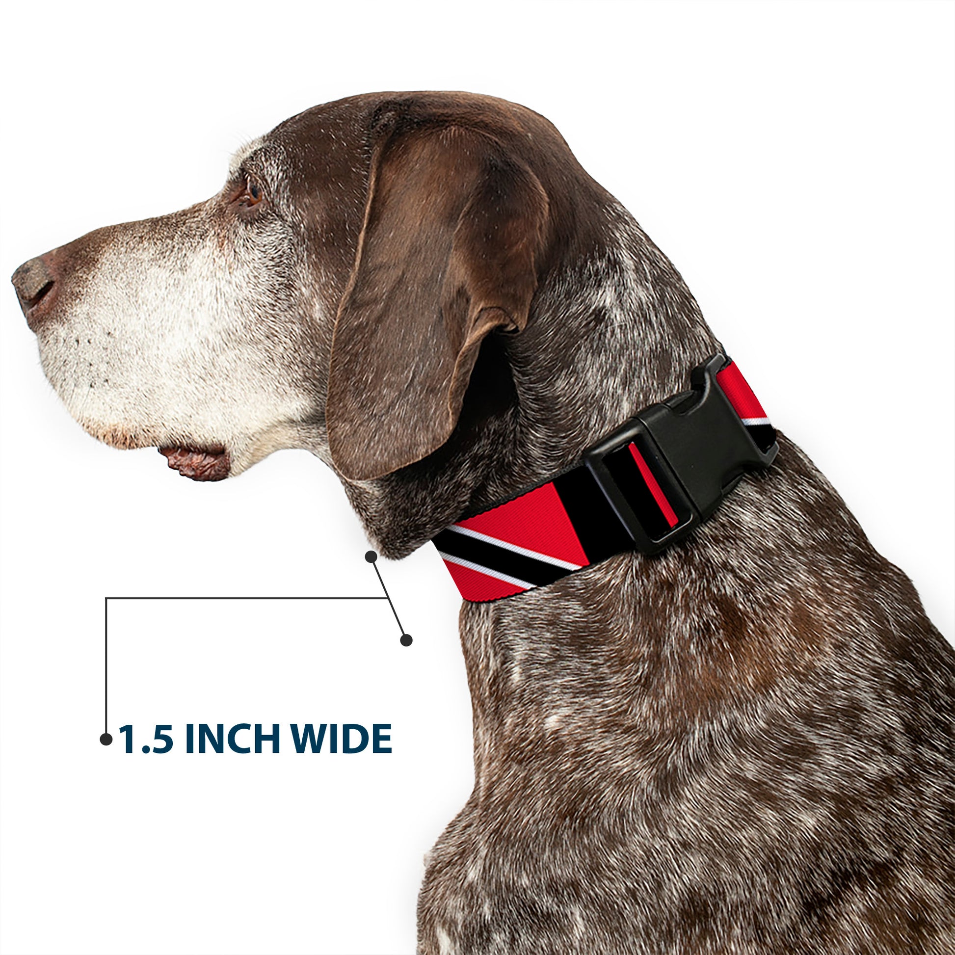 Plastic Clip Collar - Trinidad & Tobago Flags/Black Block Plastic Clip Collars Buckle-Down