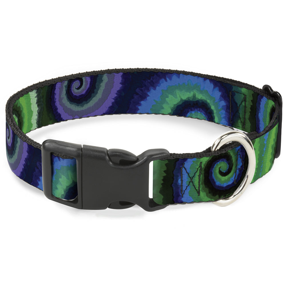 Plastic Clip Collar - Tie Dye Swirl Green/Blue/Purple Plastic Clip Collars Buckle-Down