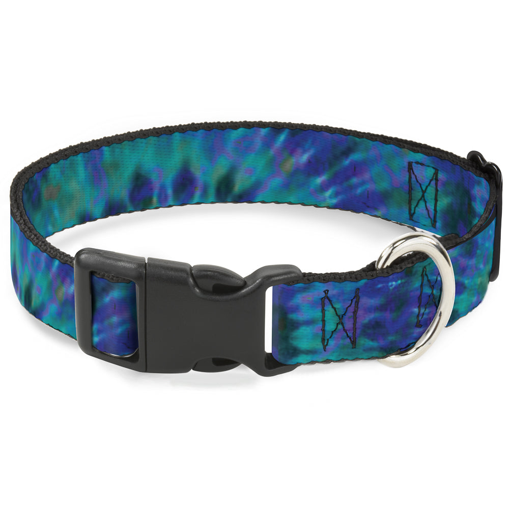 Plastic Clip Collar - Tie Dye Green/Blue/Purple Plastic Clip Collars Buckle-Down